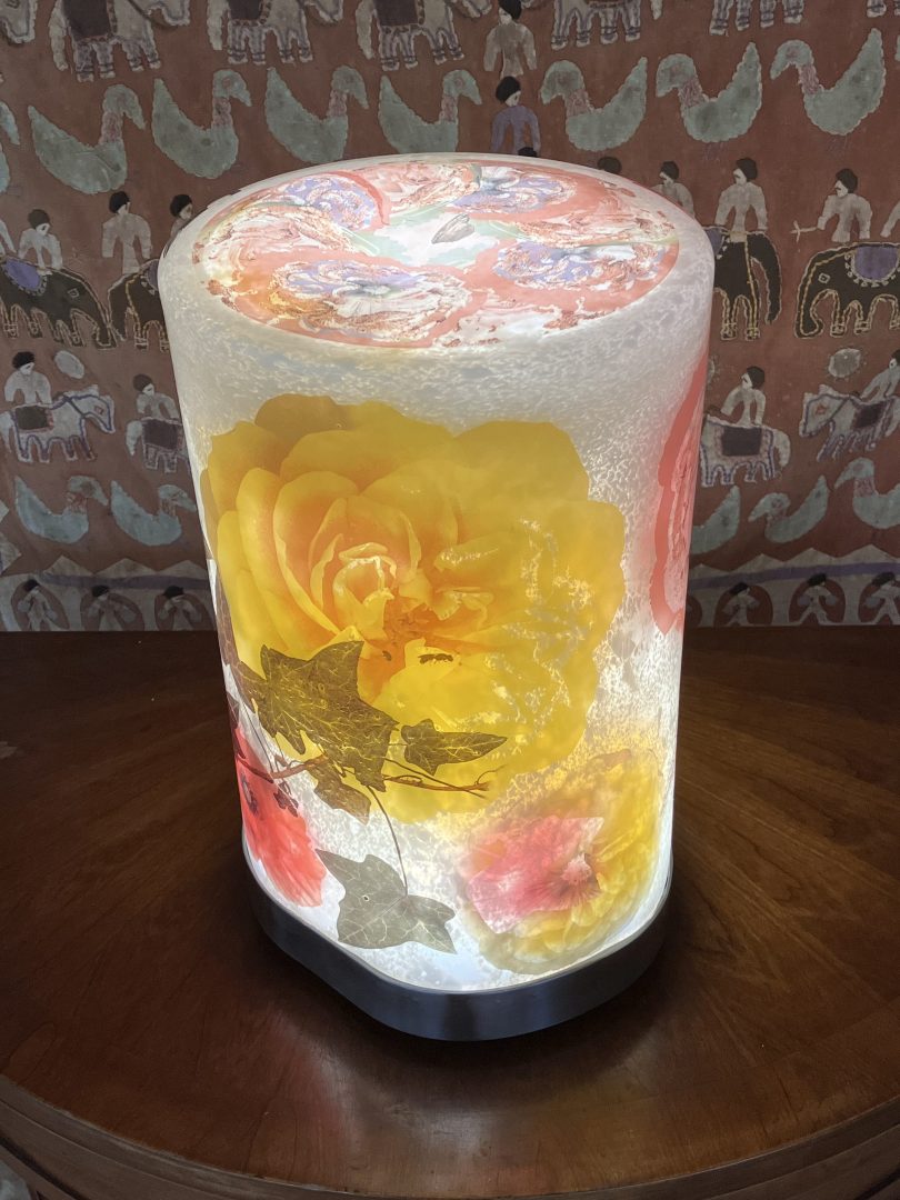 Veilleuse Totem Florale Rose Socle Inox 11 Veilleuse Totem Florale Rose Socle Inox – Image 11