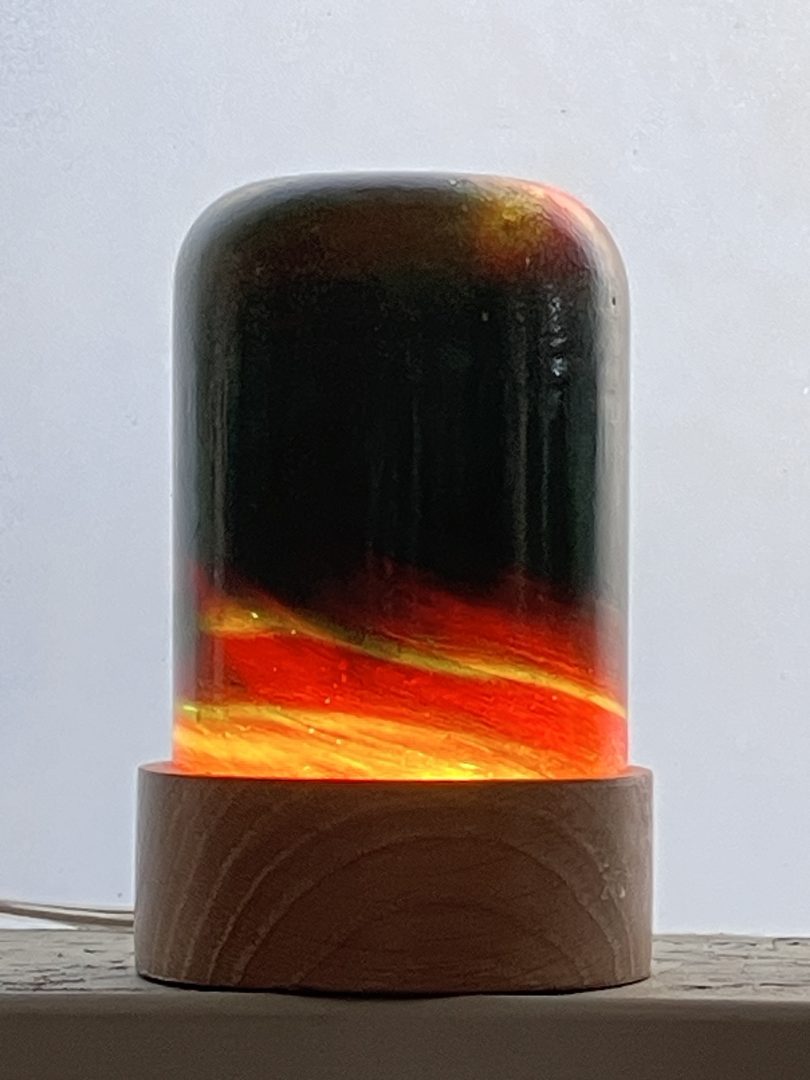 Veilleuse en Vert en verre soufflé 2 Veilleuse en Vert en verre soufflé – Image 2