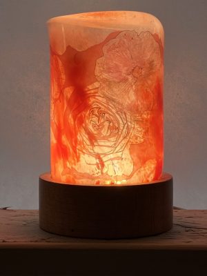 Boutique 17 Veilleuse Rouge Orange en verre soufflé