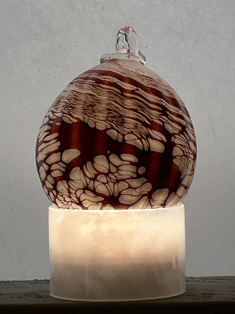 Boule de Noël ROUGE en verre soufflé 4 Boule de Noël ROUGE en verre soufflé – Image 4