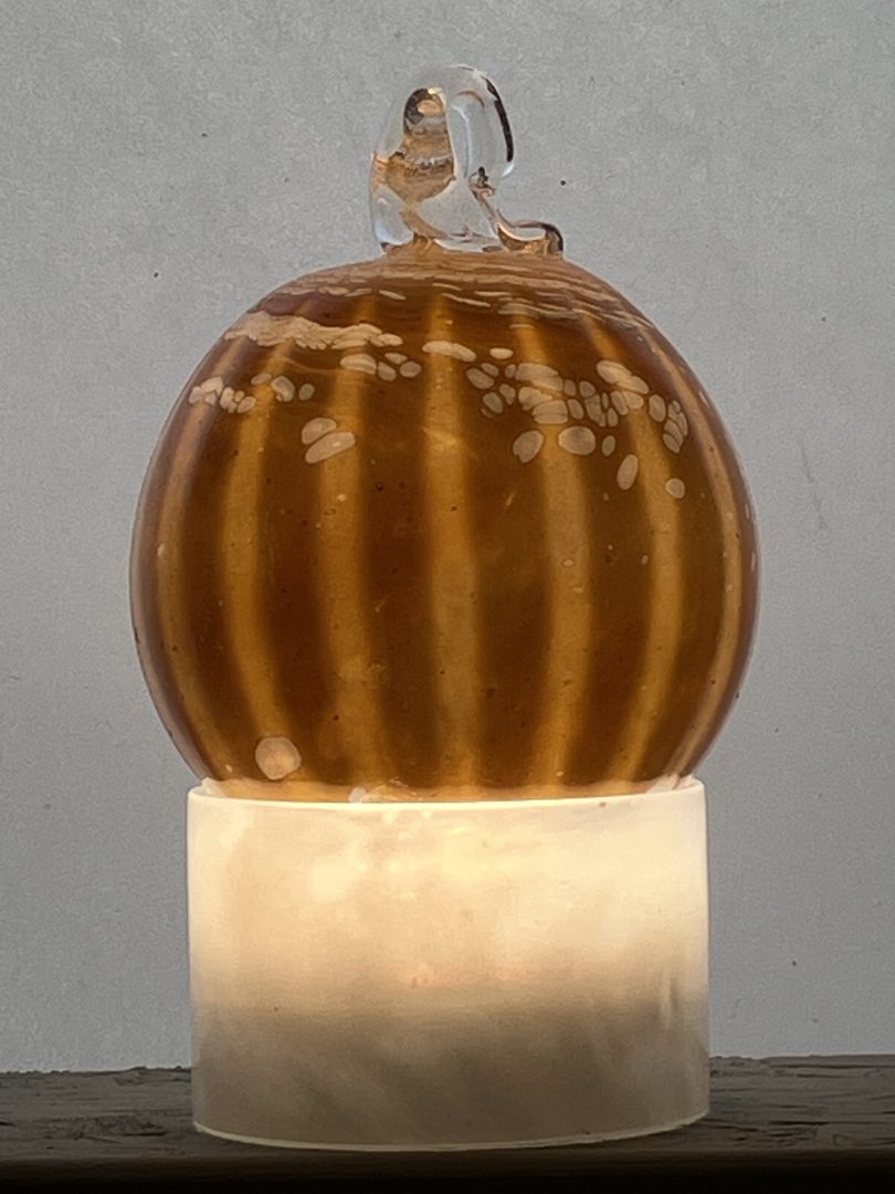 Boule de Noël JAUNE en verre soufflé 14 Boule de Noël JAUNE en verre soufflé – Image 14
