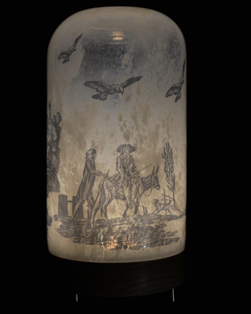 Grande veilleuse noir et blanc en verre soufflé 3 Grande veilleuse noir et blanc en verre soufflé – Image 3