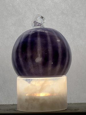 Boutique 27 Boule de Noël MAUVE en verre soufflé