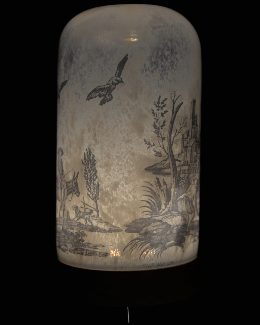 Grande veilleuse noir et blanc en verre soufflé 4 Grande veilleuse noir et blanc en verre soufflé – Image 4