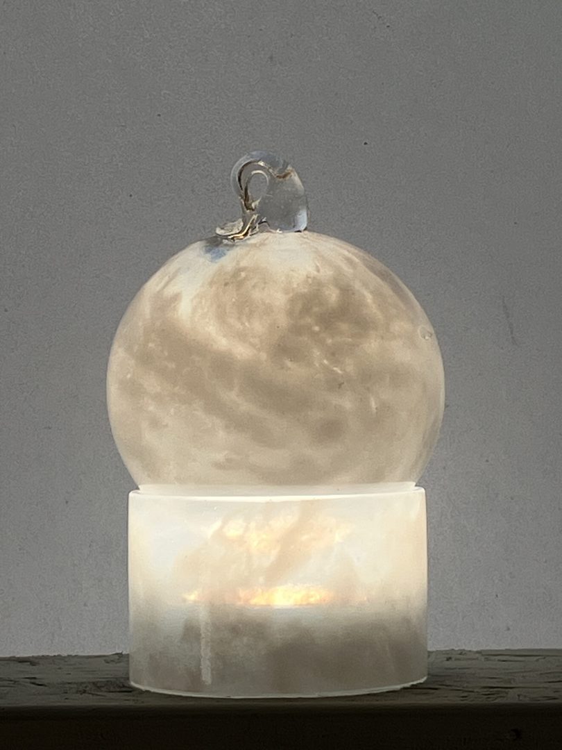 Boule de Noël BLANC en verre soufflé 4 Boule de Noël BLANC en verre soufflé – Image 4