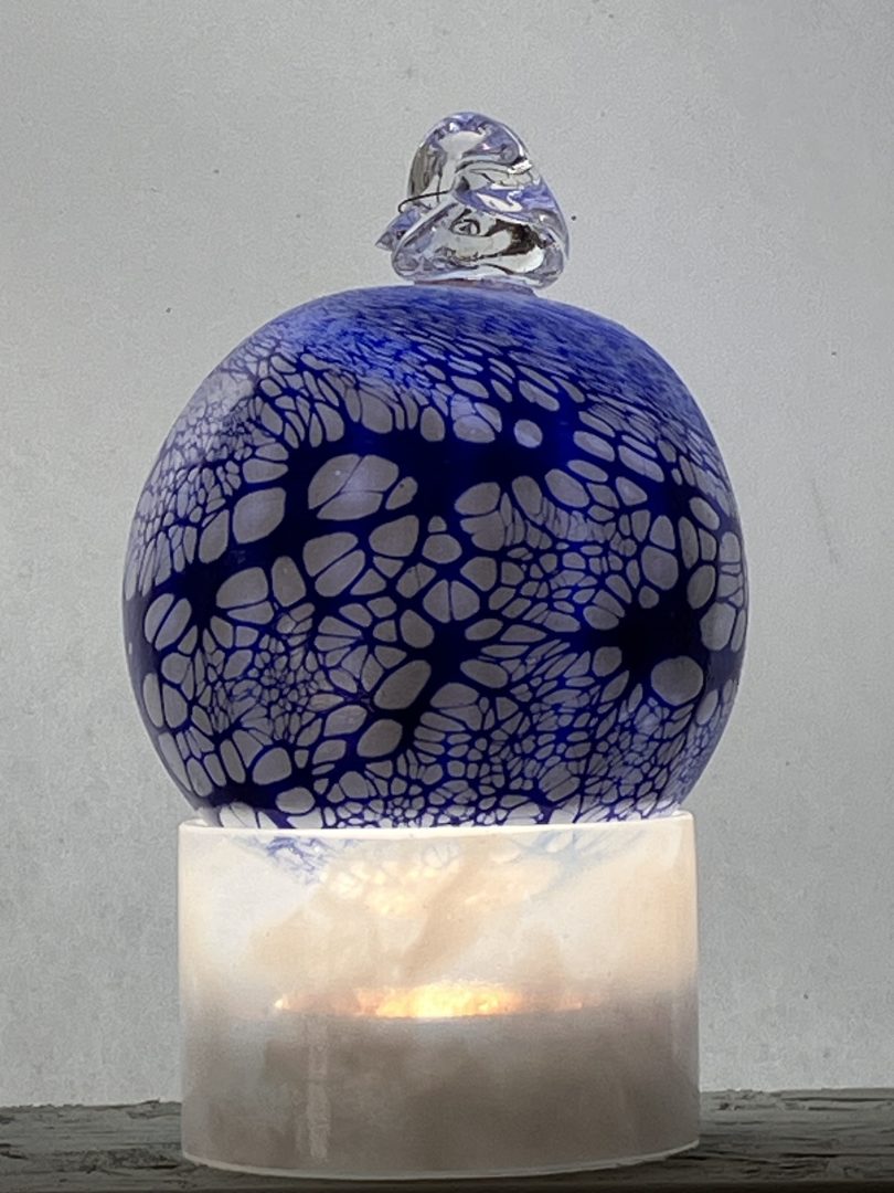 Boule de Noël BLEU en verre soufflé 5 Boule de Noël BLEU en verre soufflé – Image 5
