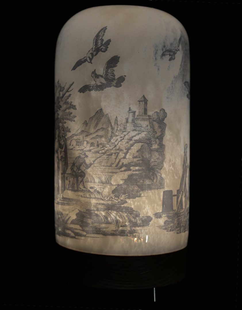 Grande veilleuse noir et blanc en verre soufflé 7 Grande veilleuse noir et blanc en verre soufflé – Image 7