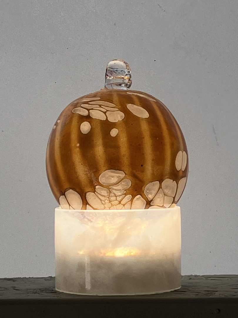 Boule de Noël JAUNE en verre soufflé 6 Boule de Noël JAUNE en verre soufflé – Image 6