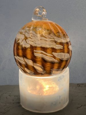 Boutique 28 Boule de Noël JAUNE en verre soufflé