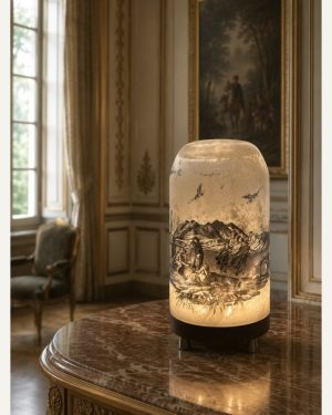 Boutique 18 Grande veilleuse en blanc en verre soufflé