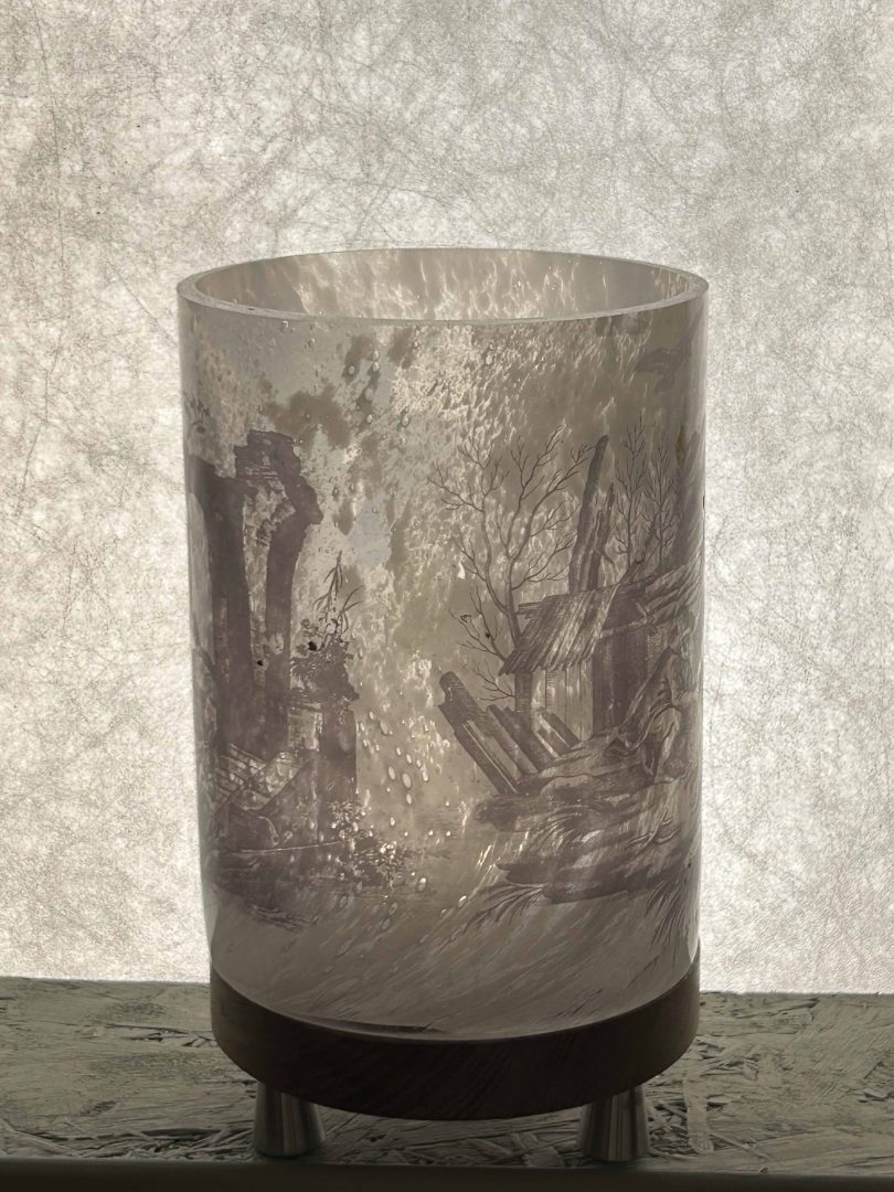 Grande veilleuse en blanc en verre soufflé 2 Grande veilleuse en blanc en verre soufflé – Image 2