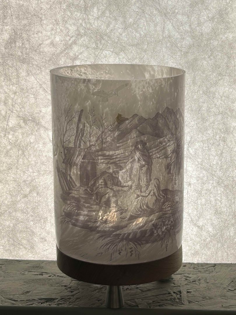 Grande veilleuse en blanc en verre soufflé 3 Grande veilleuse en blanc en verre soufflé – Image 3