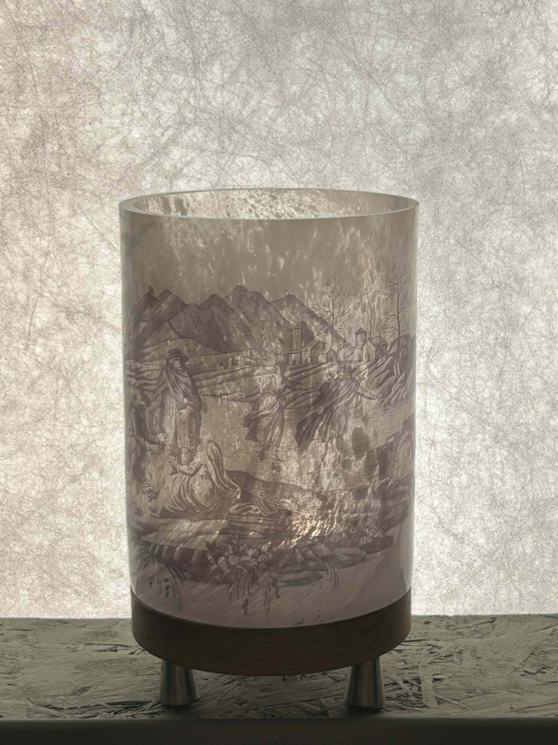 Grande veilleuse en blanc en verre soufflé 4 Grande veilleuse en blanc en verre soufflé – Image 4